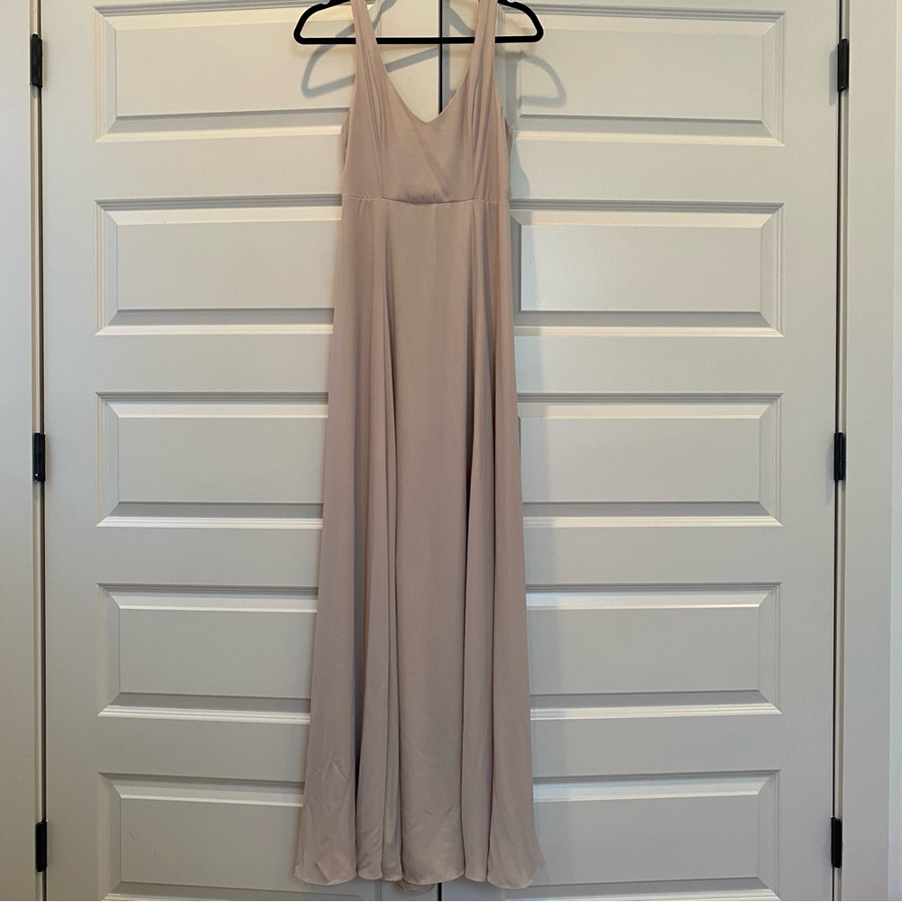 Soft Beige Chiffon Maxi Dress - size medium